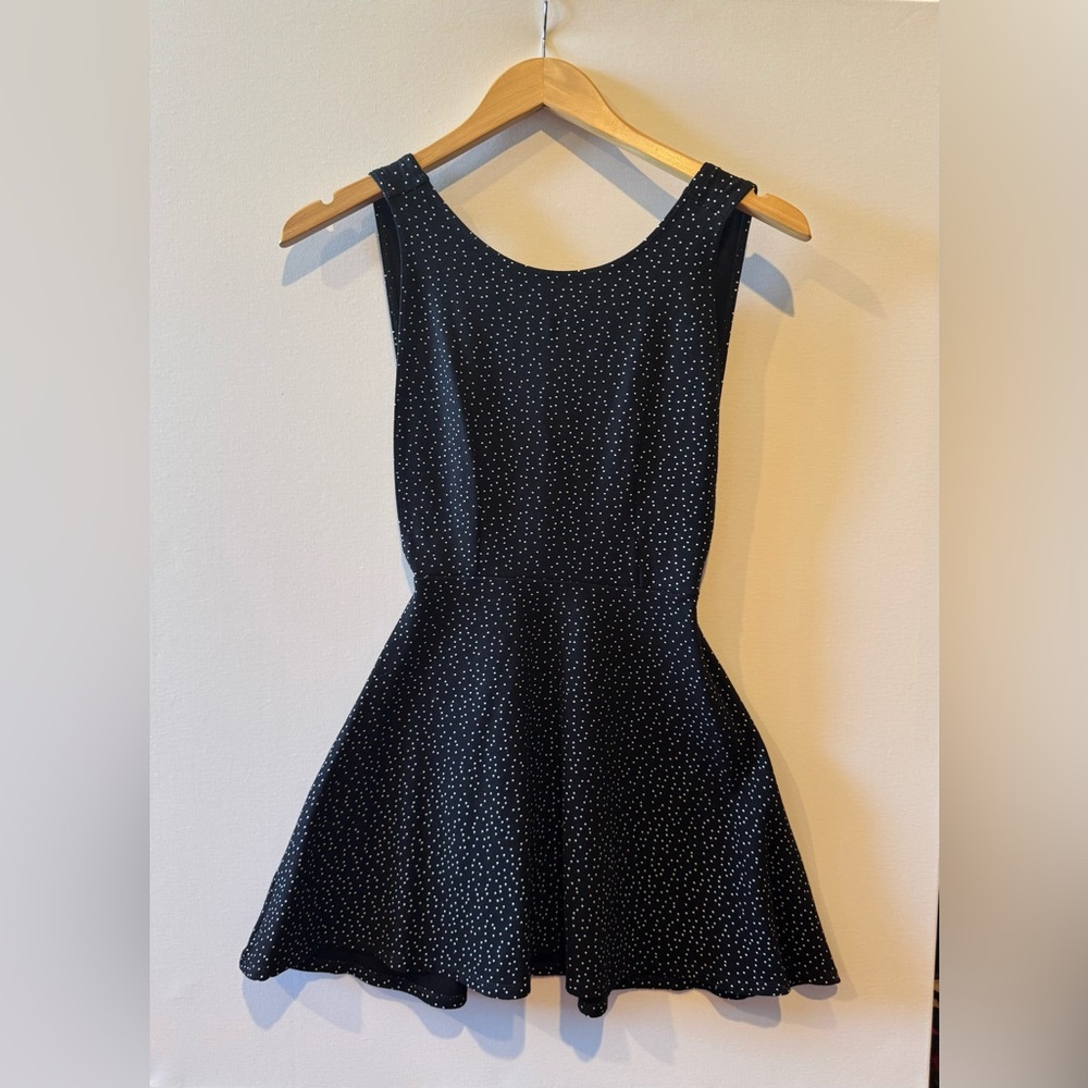 American Apparel Black Mini Dress with White Polka Dots